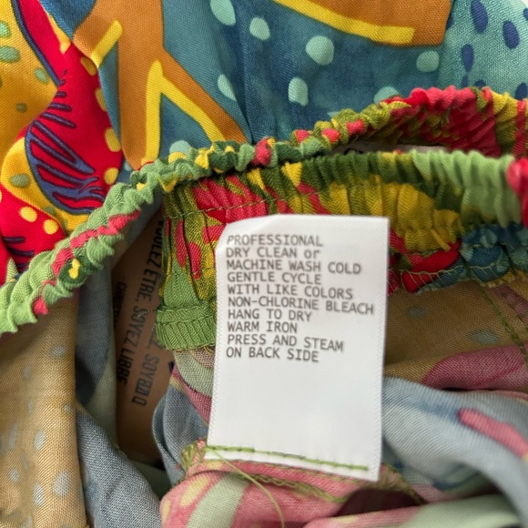 Christian Siriano Multicolor Tropical Drawstring Pants - Picture 6 of 7